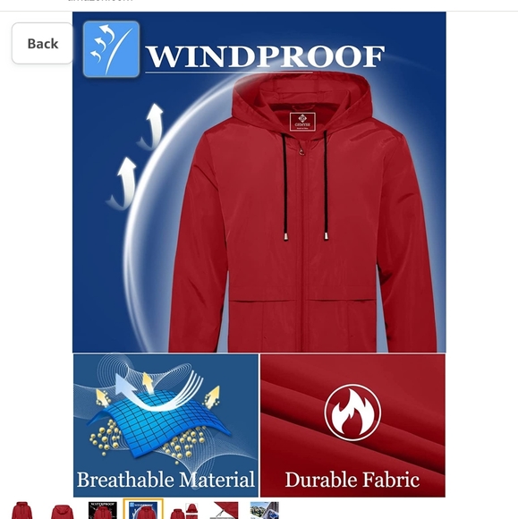 Gemyse Focus On Ski Men's Jacket Waterproof Windbreaker Hooded Small New - Picture 4 of 16